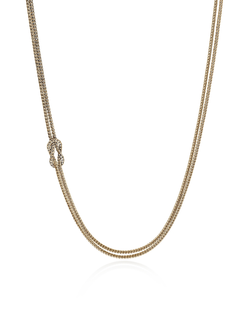 John Hardy 14K Yellow Gold Love Knot Double Strand Chain Necklace, 16