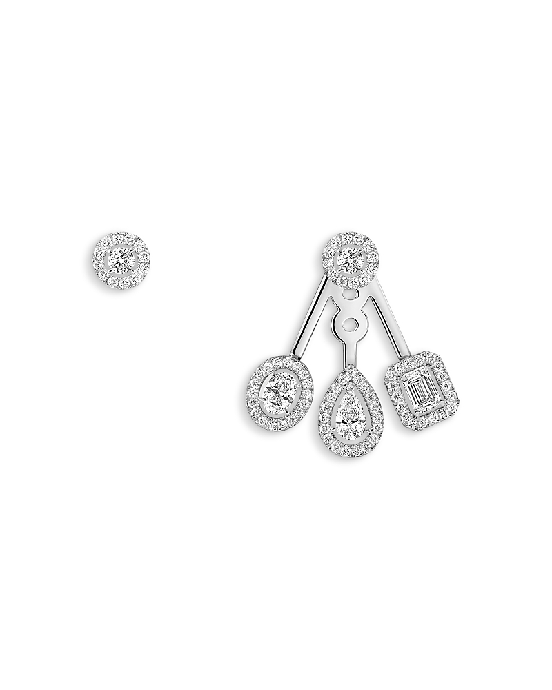 Messika 18K White Gold My Twin Diamond Mixed Cut Convertible Stud & Drop Earrings