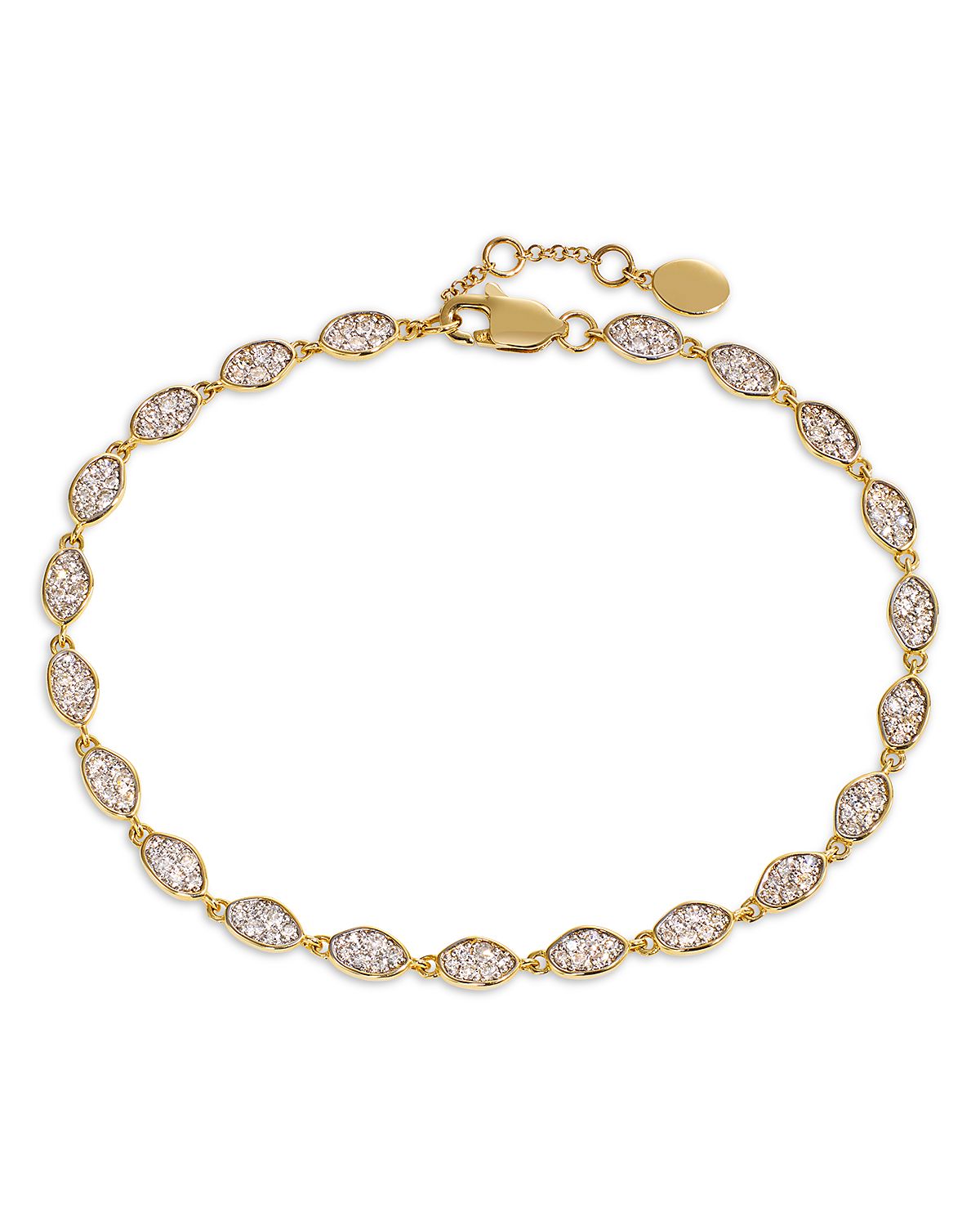 By Pariah 14K Yellow Gold Diamond Cluster Eternity Bracelet