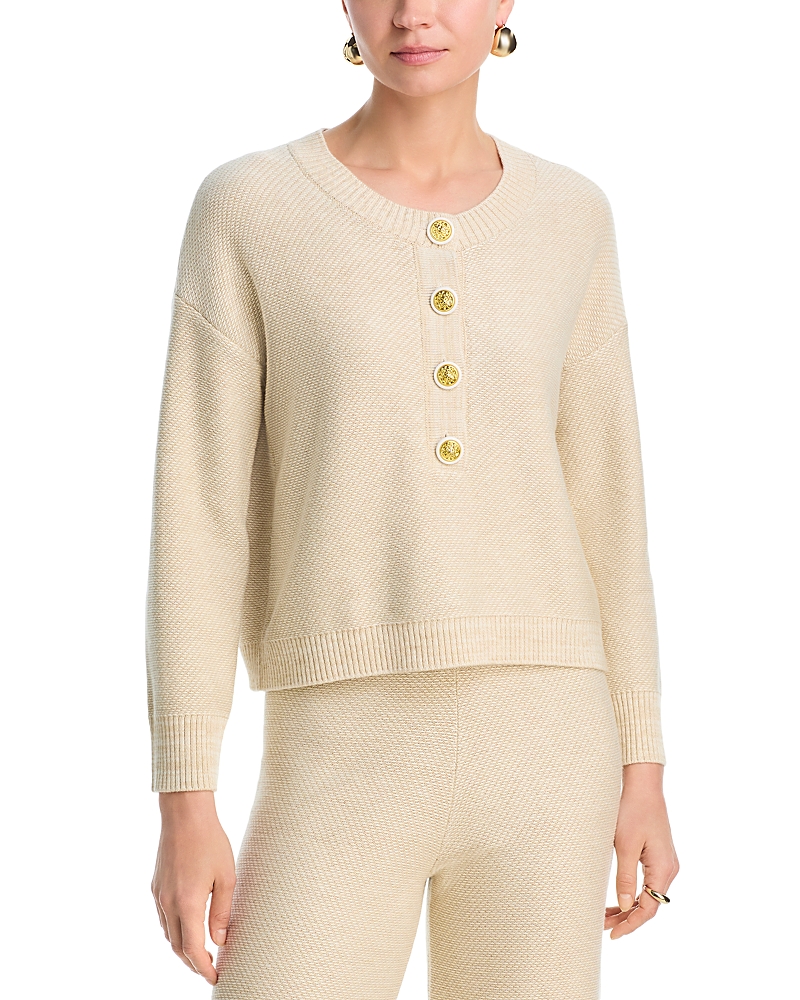 L'Agence Hadassah Loop Knit Henley Sweater