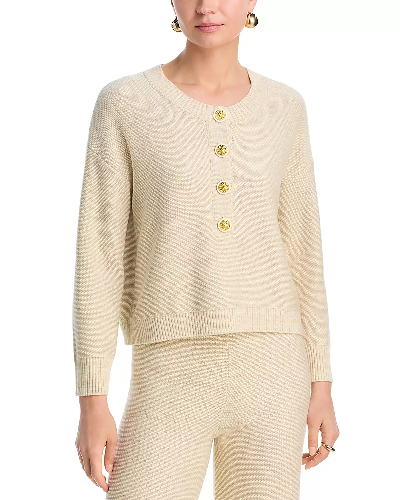 L'Agence Hadassah Loop Knit Henley Sweater