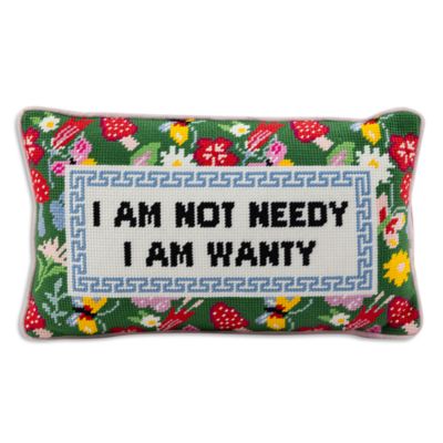 Not Needy Needlepoint Pillow, 15" x 9"