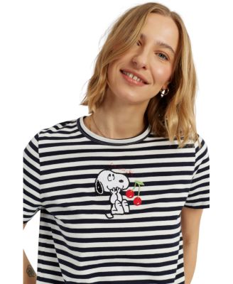  Women's Cotton Snoopy Breton Cherry T-Shirt