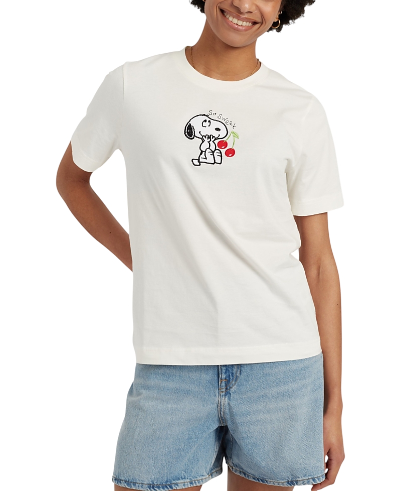 Chinti & Parker Women's Cotton Snoopy Cherry T-Shirt