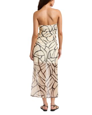 Mesh Strapless Dress Swim Cover-Up