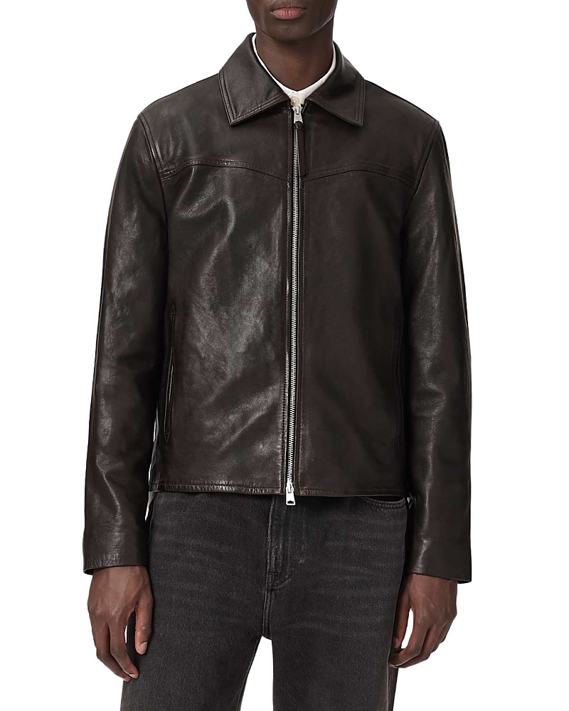 Allsaints Tune Regular Fit Leather Jacket