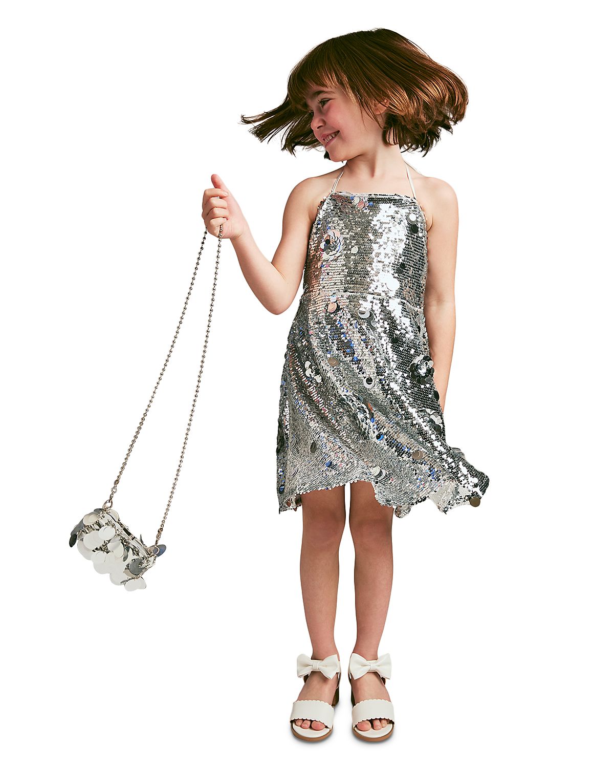 Bardot Girls' Sequin Halter Dress - Little Kid, Big Kid