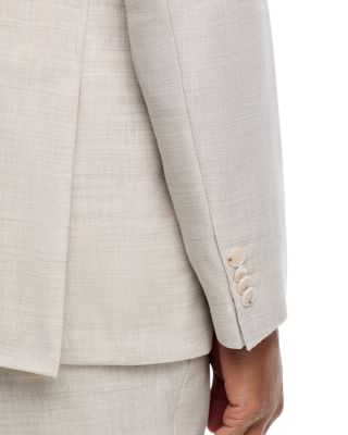 H-Huge Linen & Wool Herringbone Weave Double-Breasted Slim Fit Suit