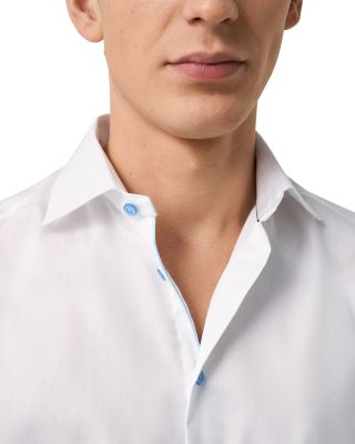 Contemporary Fit Light Blue Details Signature Twill Shirt