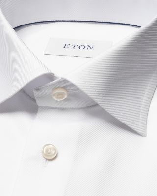 Contemporary Fit Solid Textured Twill Shirt 