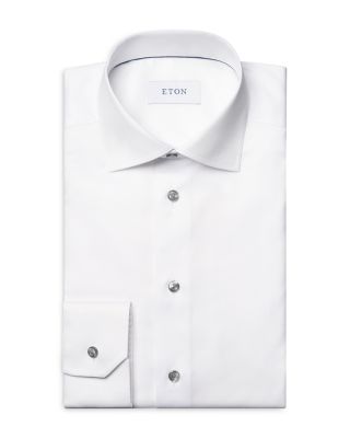 Slim Fit Grey Details Signature Twill Shirt