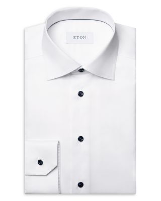 Contemporary Fit Navy Details Signature Twill Shirt
