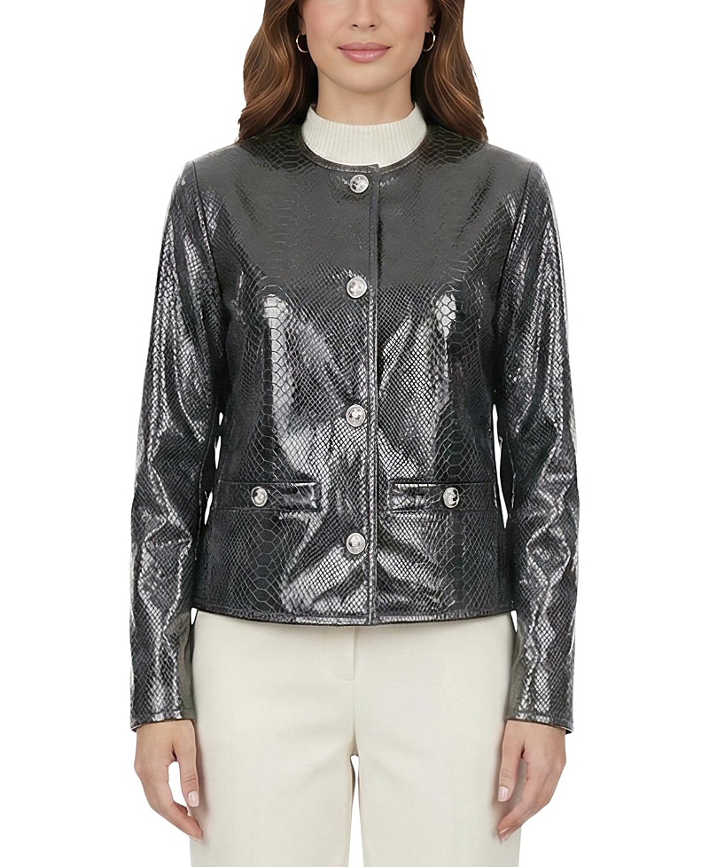 Gorski Metis Suede Pythn Printed Jacket