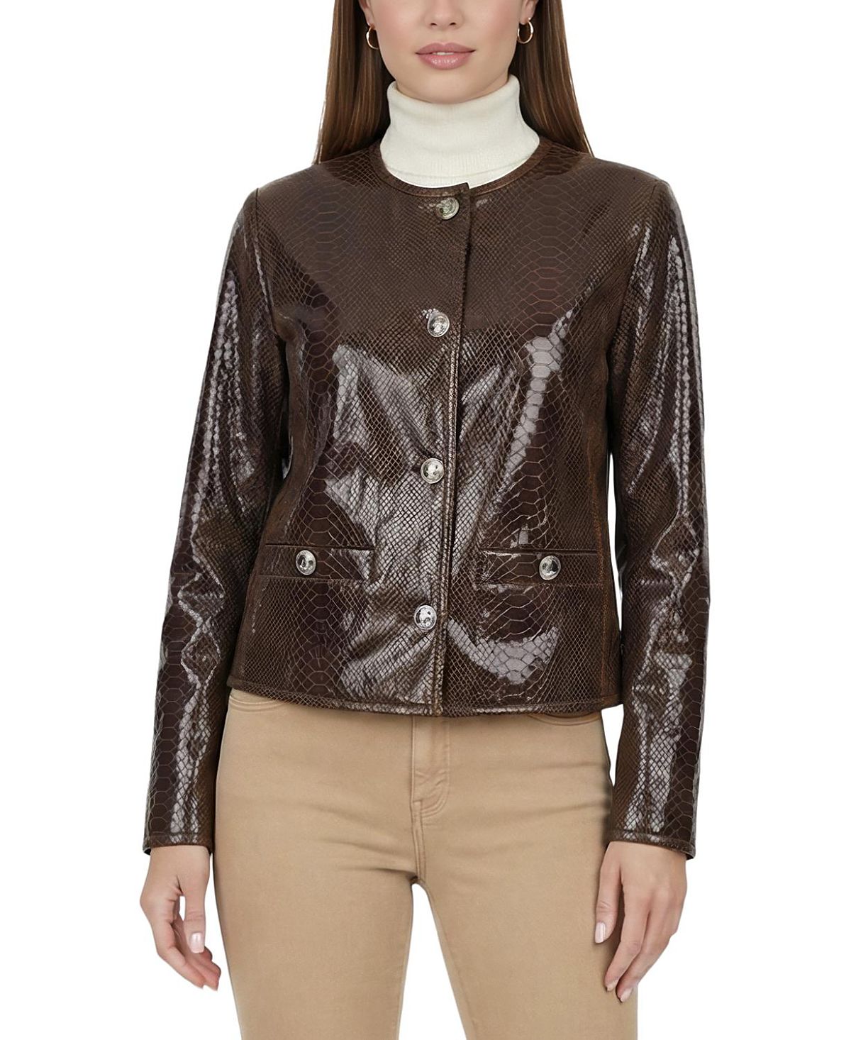 Gorski Metis Suede Pythn Printed Jacket