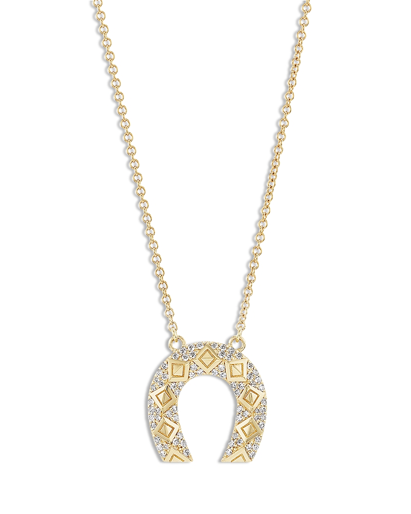 Harwell Godfrey 18K Yellow Gold Horseshoe Diamond Pendant Necklace, 16