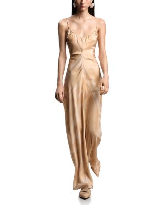 Pongee Silk Maxi Dress