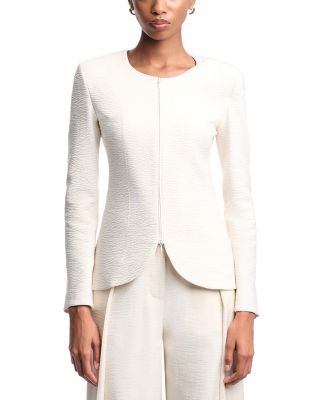 Textured Jersey Zip Blazer