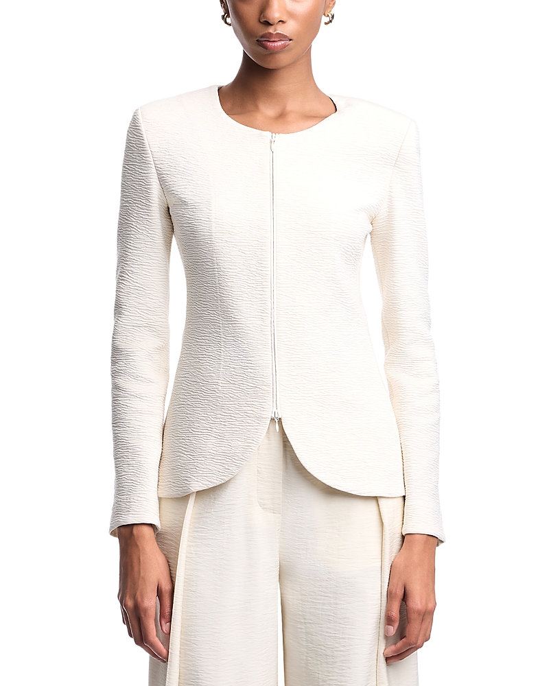 Emporio Armani Textured Jersey Zip Blazer