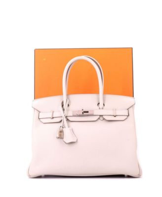 Birkin 30 Handbag Light Togo with Palladium Hardware