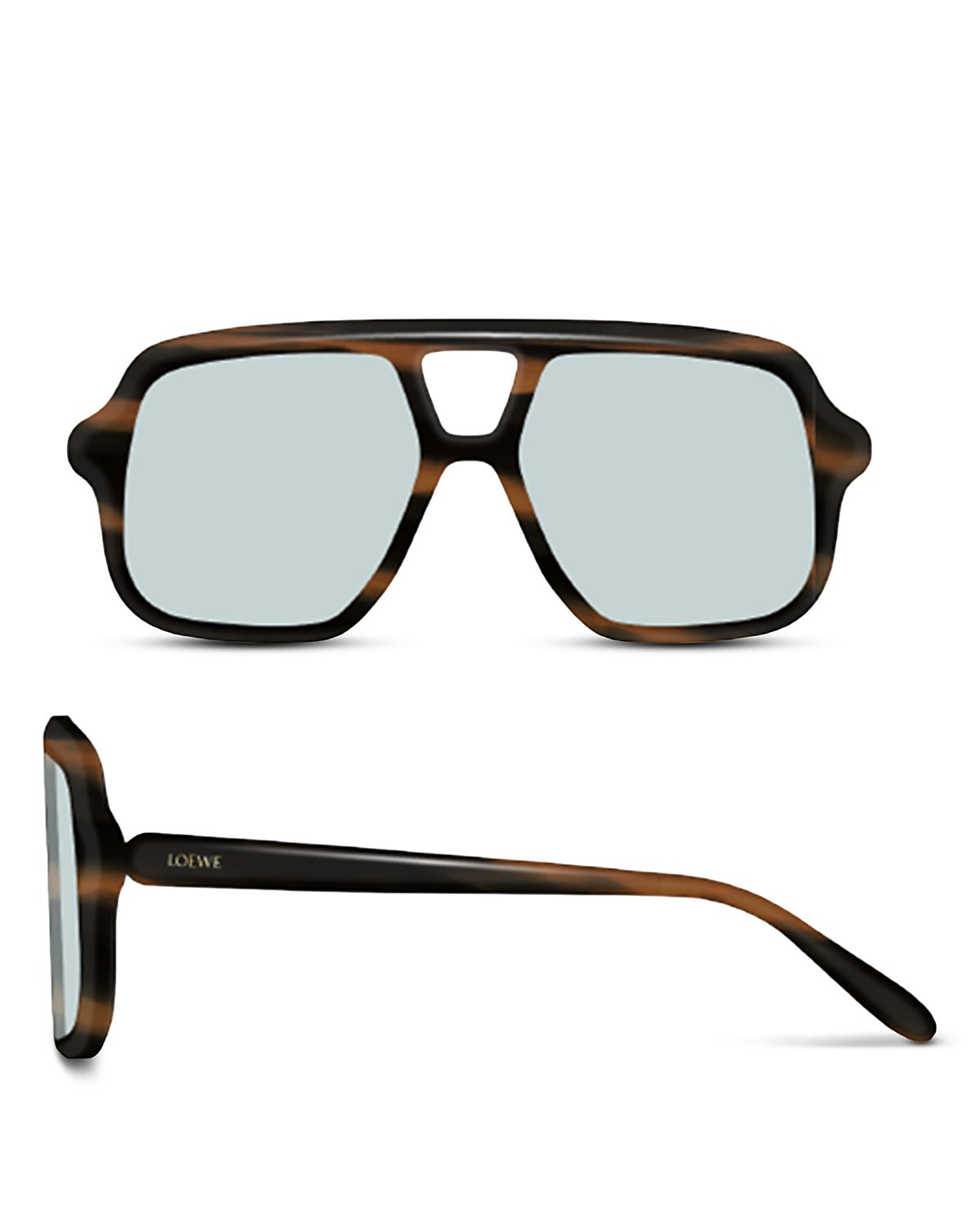 Loewe Slim Rectangular Sunglasses, 54mm