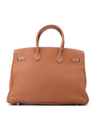 Birkin 35 Handbag Brown Clemence with Palladium Hardware