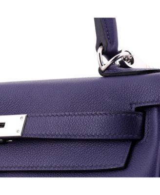 Kelly 28 Handbag Verso Evercolor with Palladium Hardware