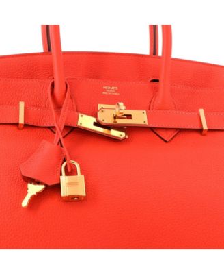Birkin 30 Handbag Orange Togo with Gold Hardware