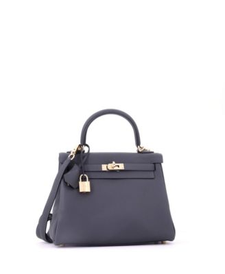 Kelly 25 Handbag Verso Swift with Permabrass Hardware
