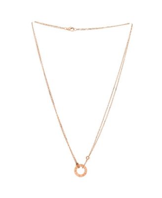  2 Diamonds Love Pendant Necklace 18K Rose Gold and Diamonds, 16.25"