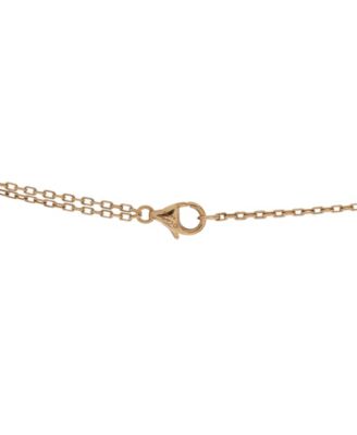  2 Diamonds Love Pendant Necklace 18K Gold and Diamonds, 16"