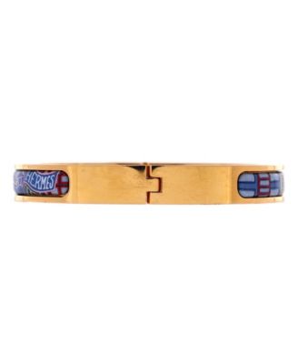 Narrow Mini Clic Kelly Bracelet Metal and Printed Enamel