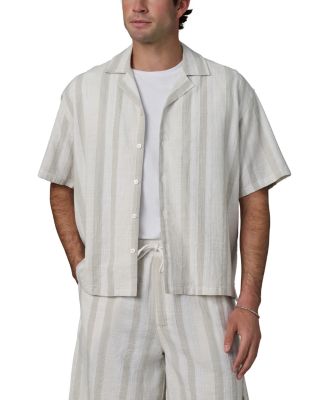 Cotton Linen Cabana Dobby Stripe Shirt