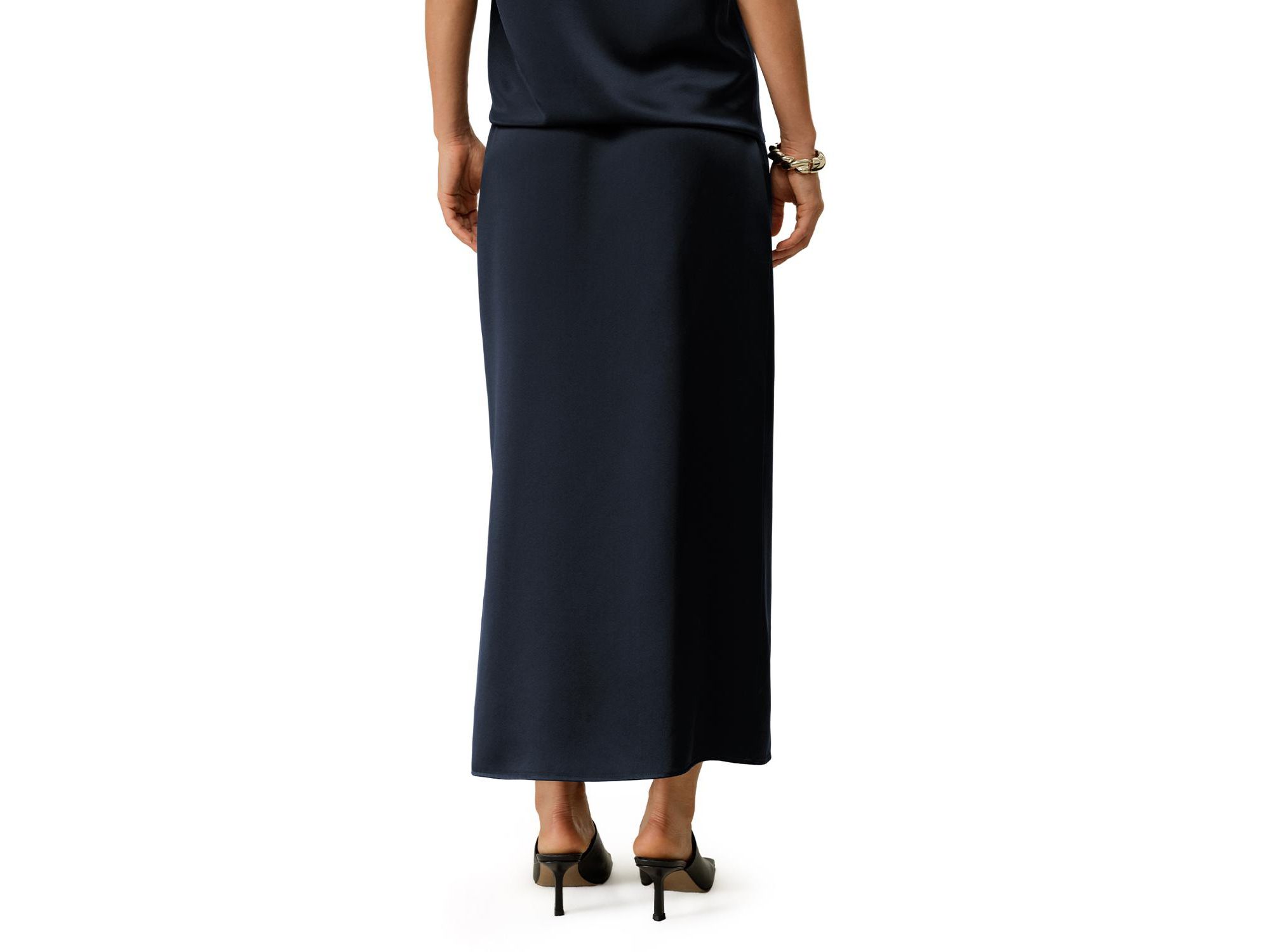 Washable Silk Charmeuse Pull-on Skirt — Image 3