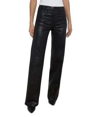 Clayton High Rise Wide Leg Jeans in Noir Coated