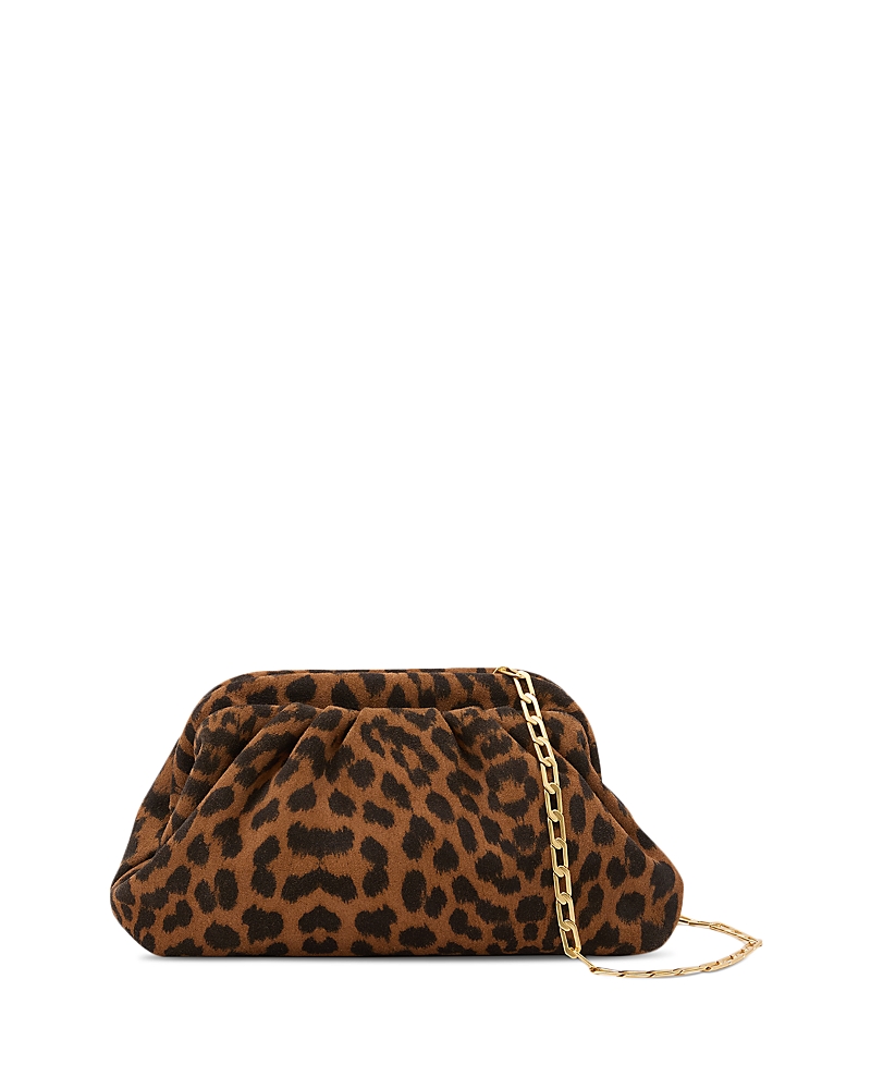 Reiss Women's Mia Leopard Print Suede Clutch