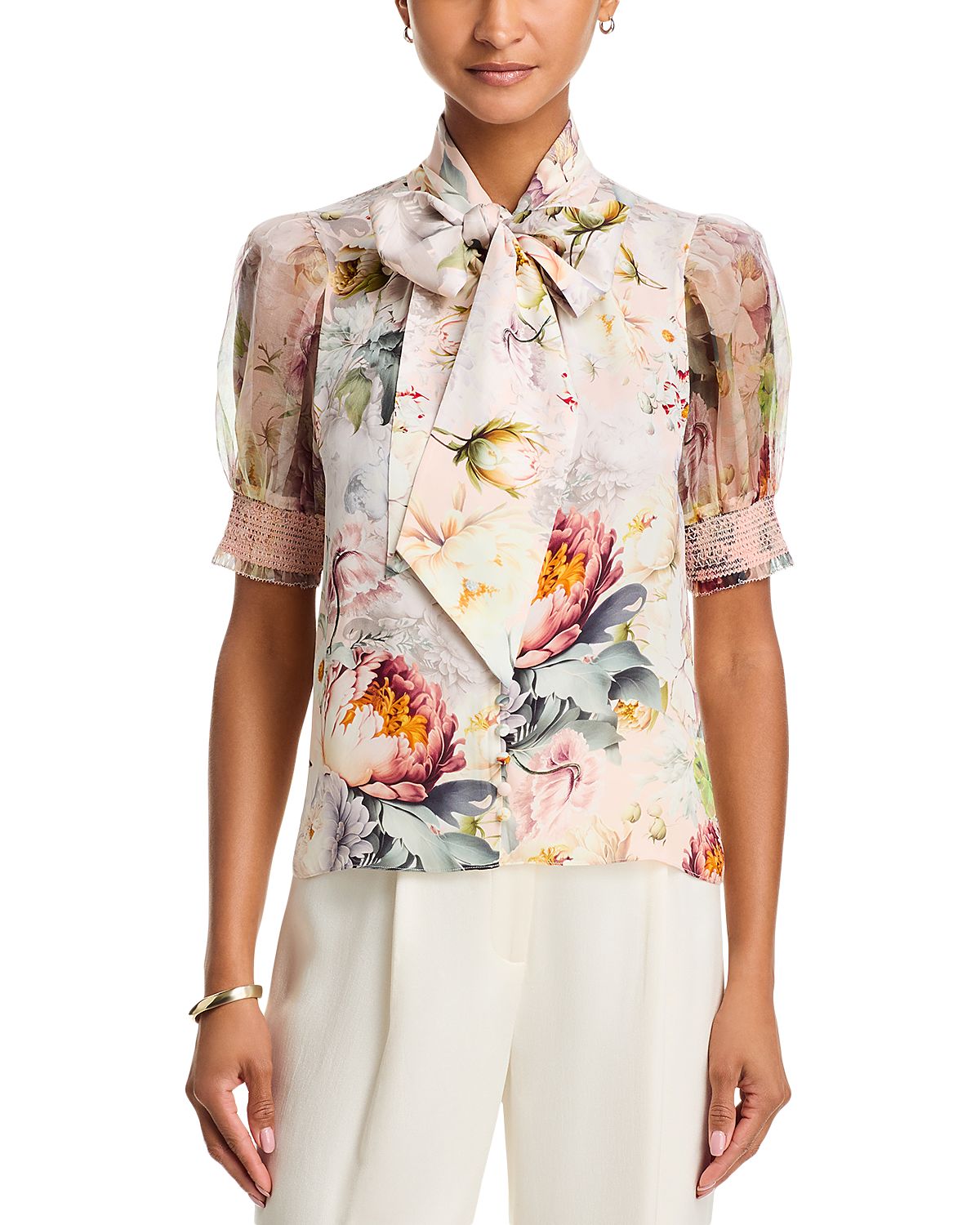 Alice and Olivia Brentley Tie Neck Blouse