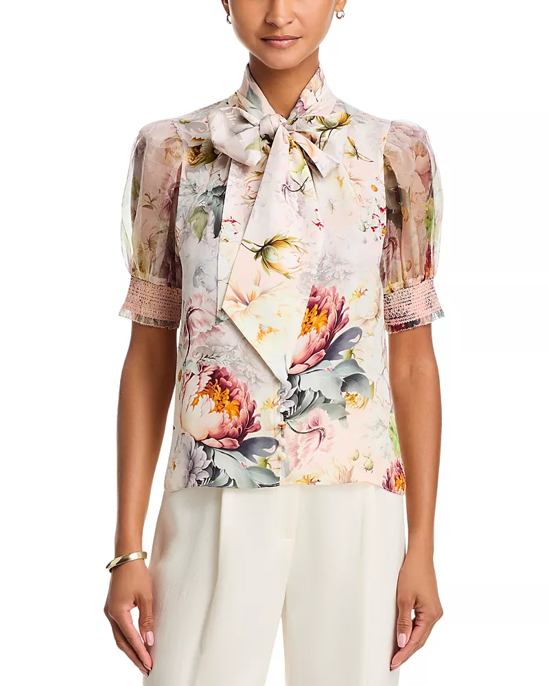 Alice and Olivia Brentley Tie Neck Blouse
