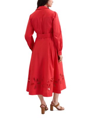 Kim Floral Cutwork Midi Shirtdress
