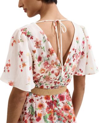 Lovette Cream Floral Midi Dress 