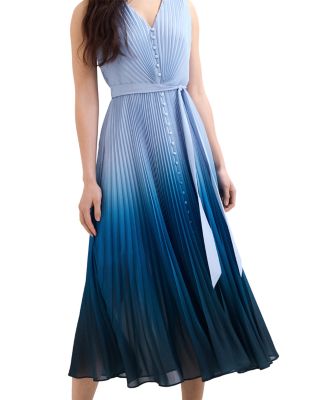 Petite Mira Blue Ombr&eacute; Sleeveless Dress