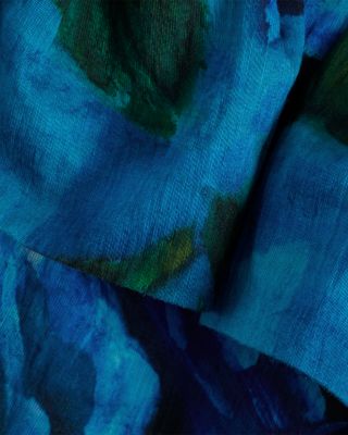 Brianne Blue Floral Ruffle Midi Dress