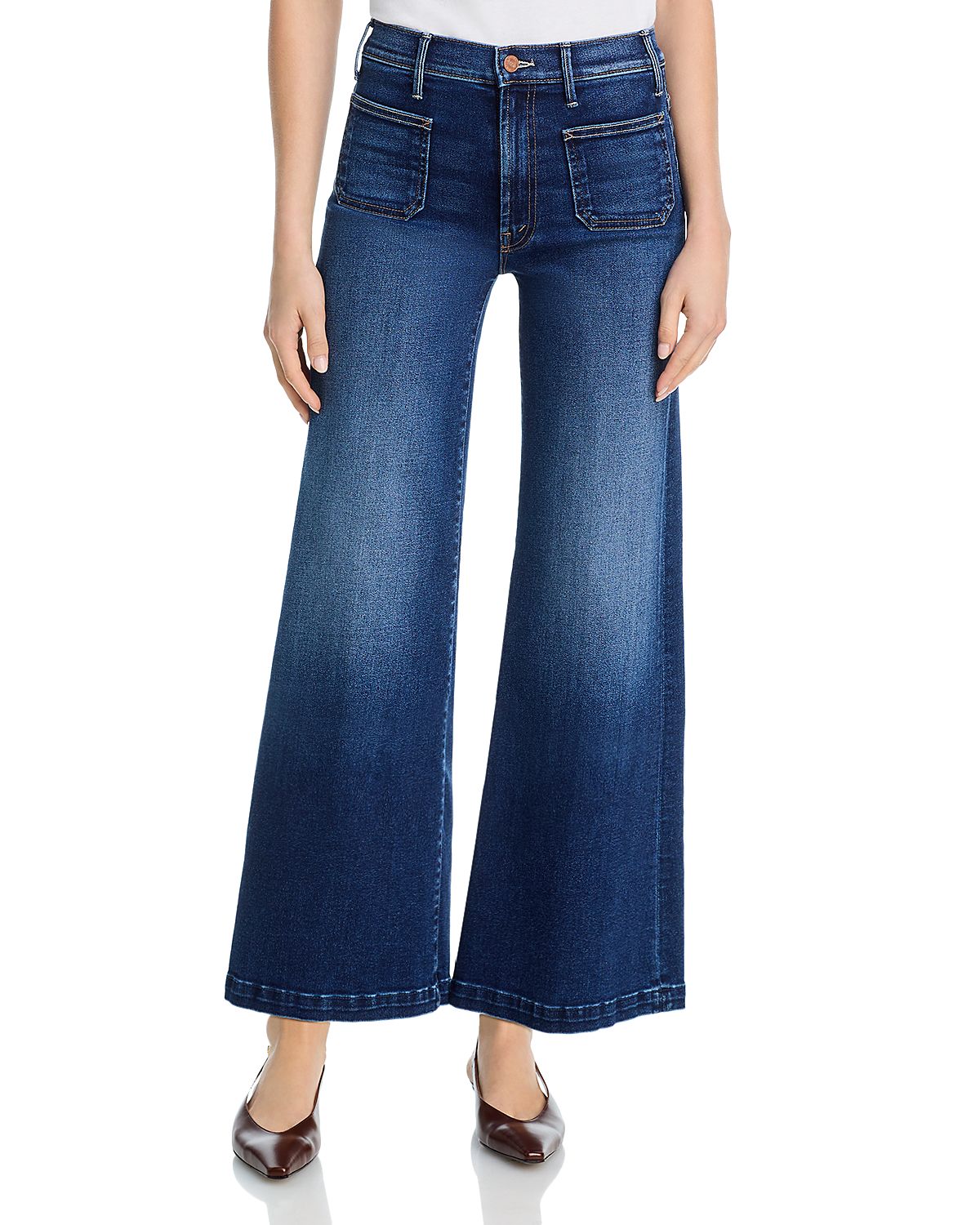 Mother Lil Hustler Roller Patch Pocket Sneak Jeans