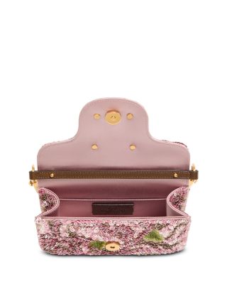 Small Sequin & Bead Satin VLogo Shoulder Bag