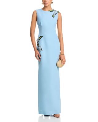 Porcelain Flower Silk Gown  