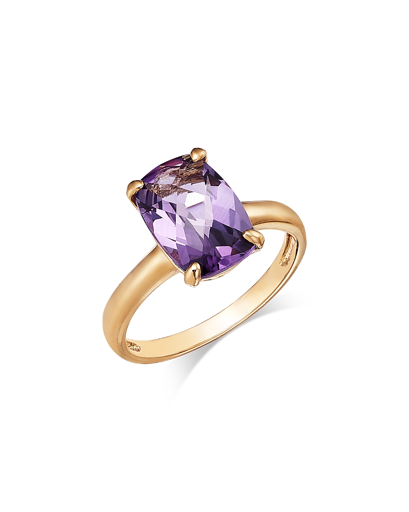 Bloomingdale's Fine Collection Amethyst Cushion Cut Ring in 14K Yellow Gold