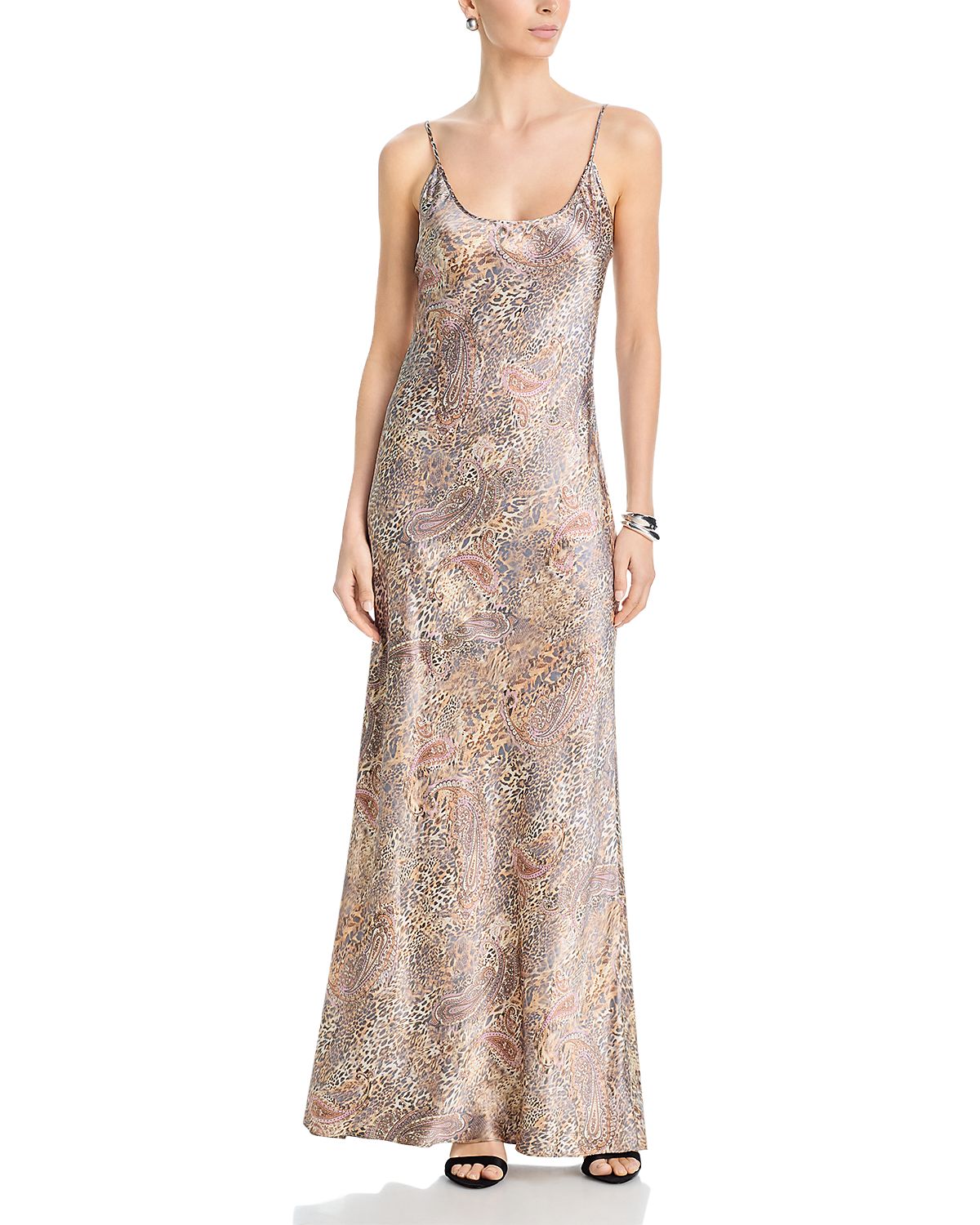 L'Agence Charmaine Silk Scoop Neck Gown