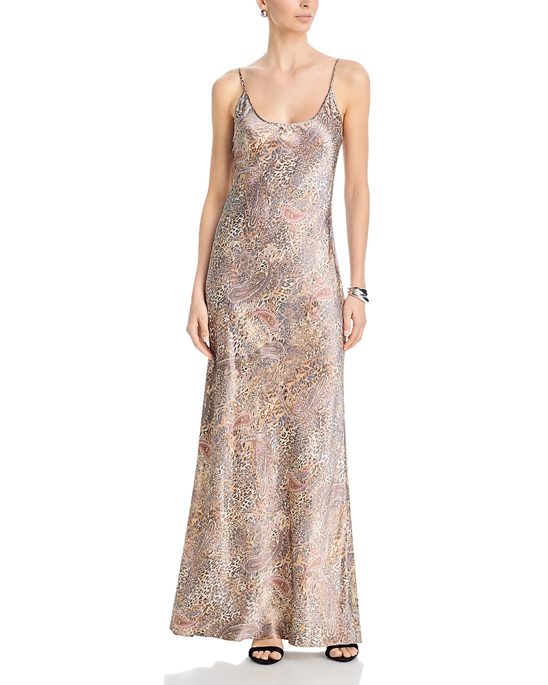 L'Agence Charmaine Silk Scoop Neck Gown