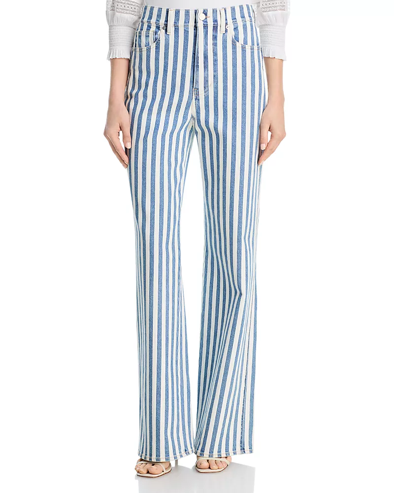 Veronica Beard Taylor High Rise Wide Leg Jeans in Saltwater