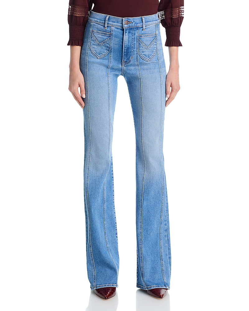 Veronica Beard Beverly High Rise Skinny Flare Leg Jeans in Sneak Peek