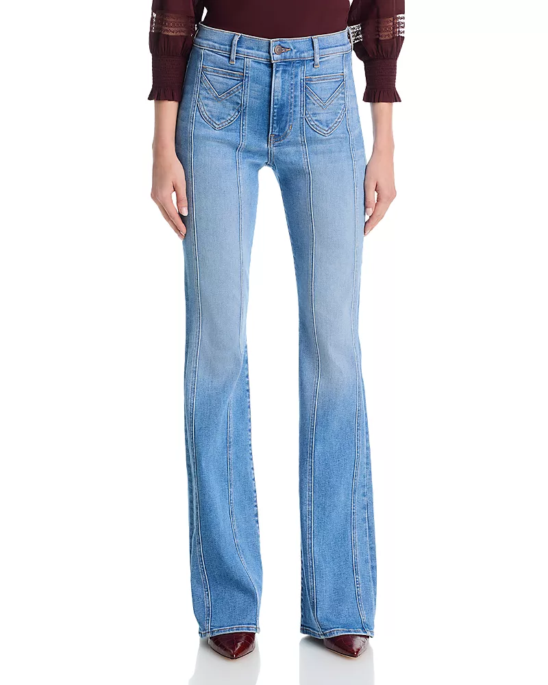 Veronica Beard Beverly High Rise Skinny Flare Leg Jeans in Sneak Peek